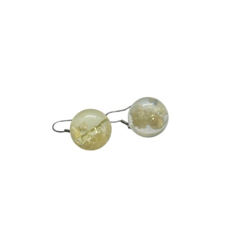 earrings hooks silver ball with clouds